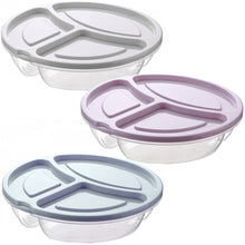 Laden Sie das Bild in den Galerie-Viewer, 1-3 Lunchbox Brotdose Lunch Mittag Box Menübox Tellerbox Rund Picknick 3 Fächer