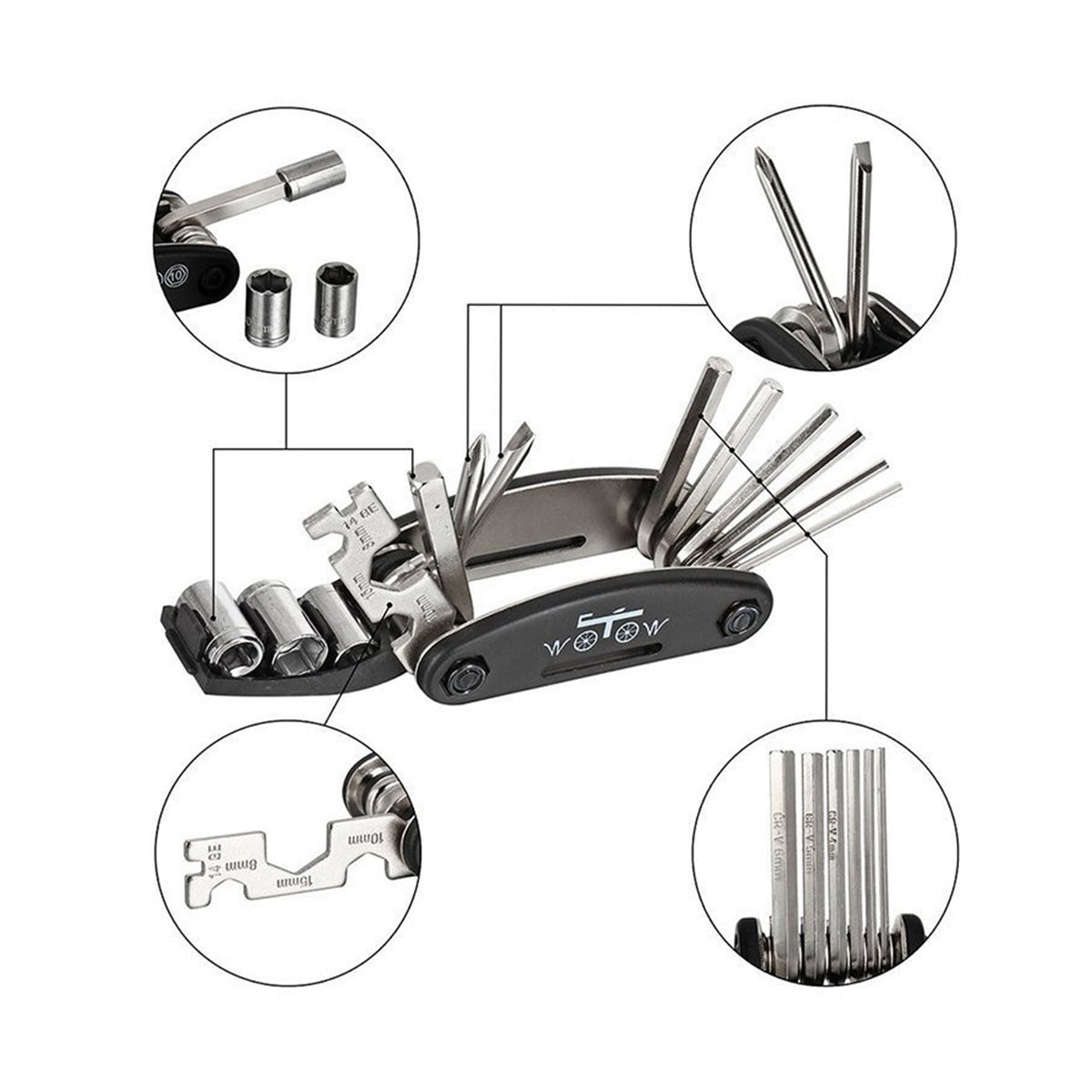 Fahrrad Werkzeugset Reparatur - Multitool Für Unterwegs Mit Flickzeug