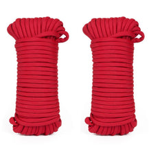 Laden Sie das Bild in den Galerie-Viewer, 2x Paracord Campingseil Survival 15m Outdoor Fallschirm Schnur Leine Seil Rot
