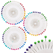 Laden Sie das Bild in den Galerie-Viewer, 120x Stecknadeln Perlkopfnadel Nähnadel Buntkopfstecknadeln Dekonadeln Nadel Set