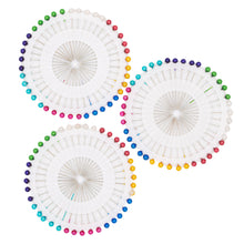 Laden Sie das Bild in den Galerie-Viewer, 120x Stecknadeln Perlkopfnadel Nähnadel Buntkopfstecknadeln Dekonadeln Nadel Set