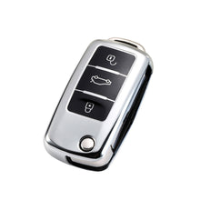 Laden Sie das Bild in den Galerie-Viewer, Autoschlüsselhülle Premium Schutzhülle Schlüssel Hülle Hochglanz VW Skoda Seat