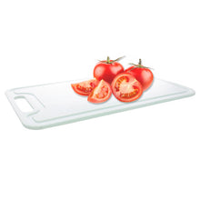 Laden Sie das Bild in den Galerie-Viewer, Schneidebrett Frühstücksbrettchen Weiß, Grau 25,5x17cm & 31x19cm Frühstücksbrett Kunstoffbrettchen Küchenbrett