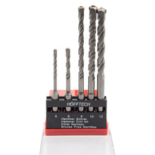 Laden Sie das Bild in den Galerie-Viewer, SDS Plus Bohrer Set 5tlg Betonbohrer Hammerbohrer Steinbohrer Bohrersatz Schlag