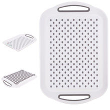 Laden Sie das Bild in den Galerie-Viewer, Serviertablett Frühstückstablett Gastro Rutschfest Kunststoff Tablett Griff Weiß