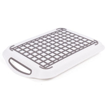 Laden Sie das Bild in den Galerie-Viewer, Serviertablett Frühstückstablett Gastro Rutschfest Kunststoff Tablett Griff Weiß