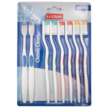 Laden Sie das Bild in den Galerie-Viewer, 8x Zahnbürste Handzahnbürste Reisezahnbürste Zähne Putzen Bürste Medium Set