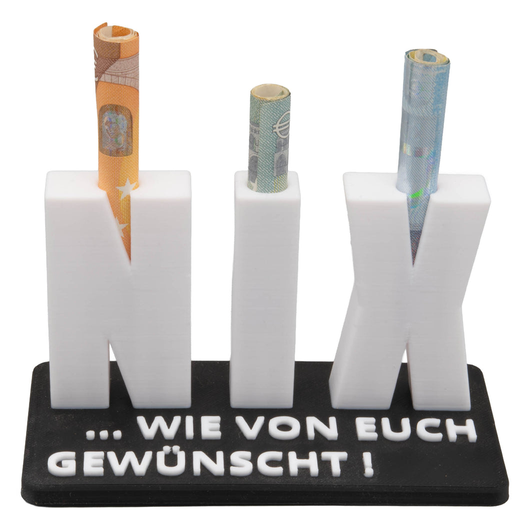 Geschenk Geldgeschenk Geschenkidee Nichts NIX Geldscheingeschenk Geburtstag