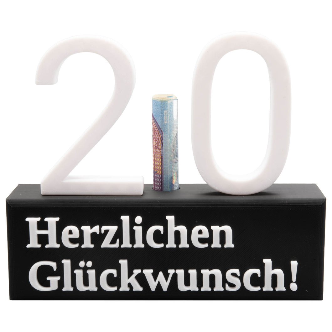 20. Geburtstag Geschenk Jubiläum 20 Hochzeit Geschenkidee Zahlenständer Zwanzig