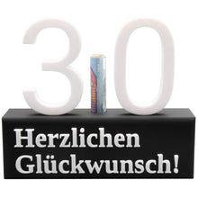 Laden Sie das Bild in den Galerie-Viewer, 30. Geburtstag Geschenk Jubiläum 30 Hochzeit Geschenkidee Zahlenständer Dreißig
