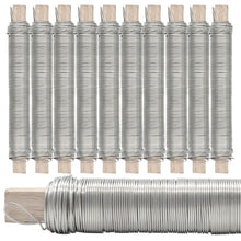 Laden Sie das Bild in den Galerie-Viewer, 1-100 Rollen Wickeldraht Bindedraht Basteldraht Blumendraht verzinkt Holzstab
