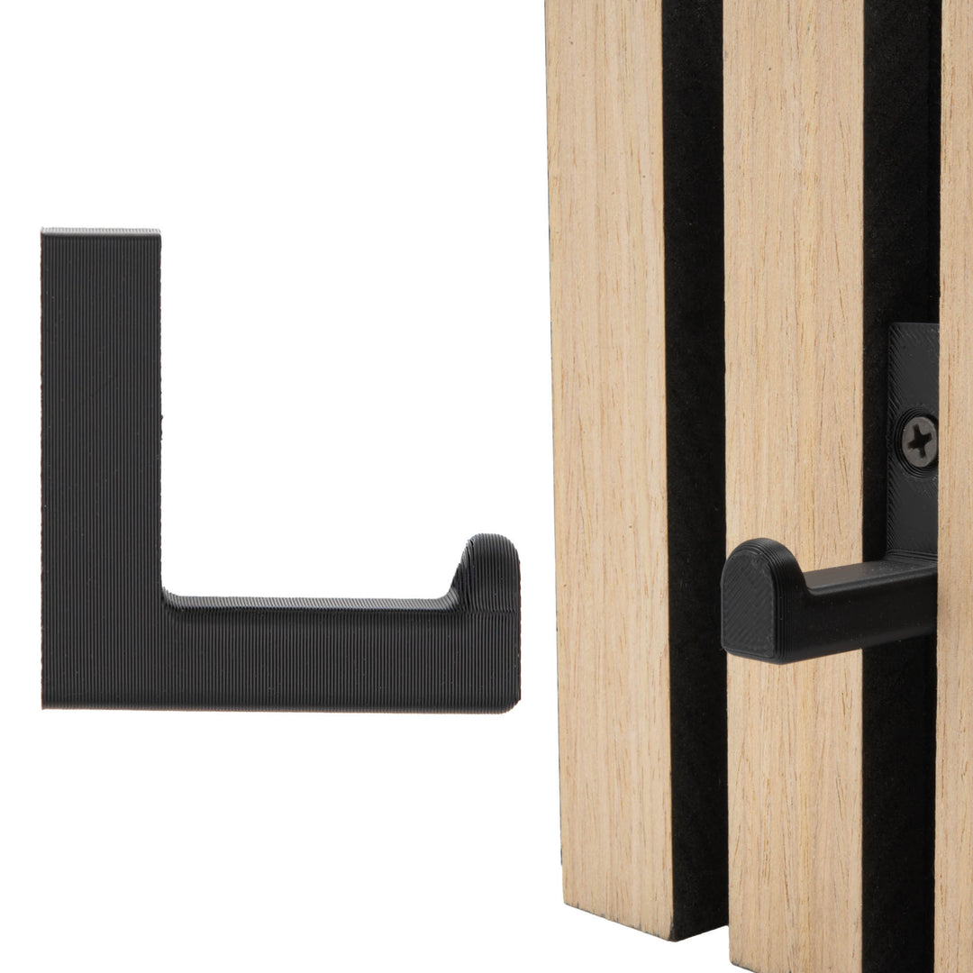 FOUORTUNATE-BEE Kleiderhaken Garderobenhaken, Kleiderhaken zum Schrauben, Haken für Akustikpaneele, Schlafzimmer, Wohnzimmer, Badezimmer, (4-St), Wandhaken für Garderobe, Jacken, Hut, Metall, Schwarz 10CM