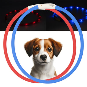 Hundehalsband LED Leuchthalsband Leuchtband Wasserdicht Kürzbar Aufladbar USB