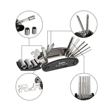 Laden Sie das Bild in den Galerie-Viewer, Multitool Fahrrad Werkzeug Multifunktionswerkzeug Reparatur Set Kit MTB 16 in 1
