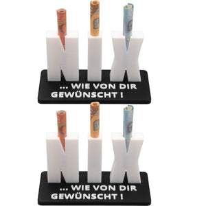 2x Geldgeschenk NIX Nichts Geschenk Geburtstag Geschenkidee Geldscheingeschenk