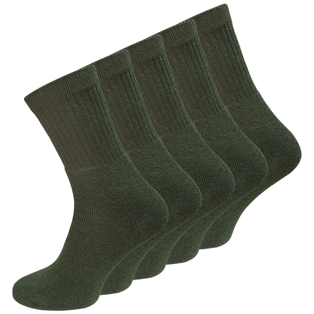 Socken Strümpfe 5-80 Paar Army Arbeitssocken Militär Olivgrün Baumwolle 39-46