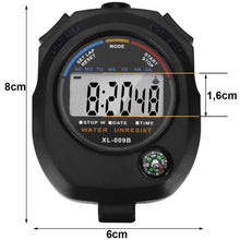 Laden Sie das Bild in den Galerie-Viewer, Stoppuhr Sport Timer Uhr Multifunktions Taschenuhr Digital Stopuhr Alarm Kompass
