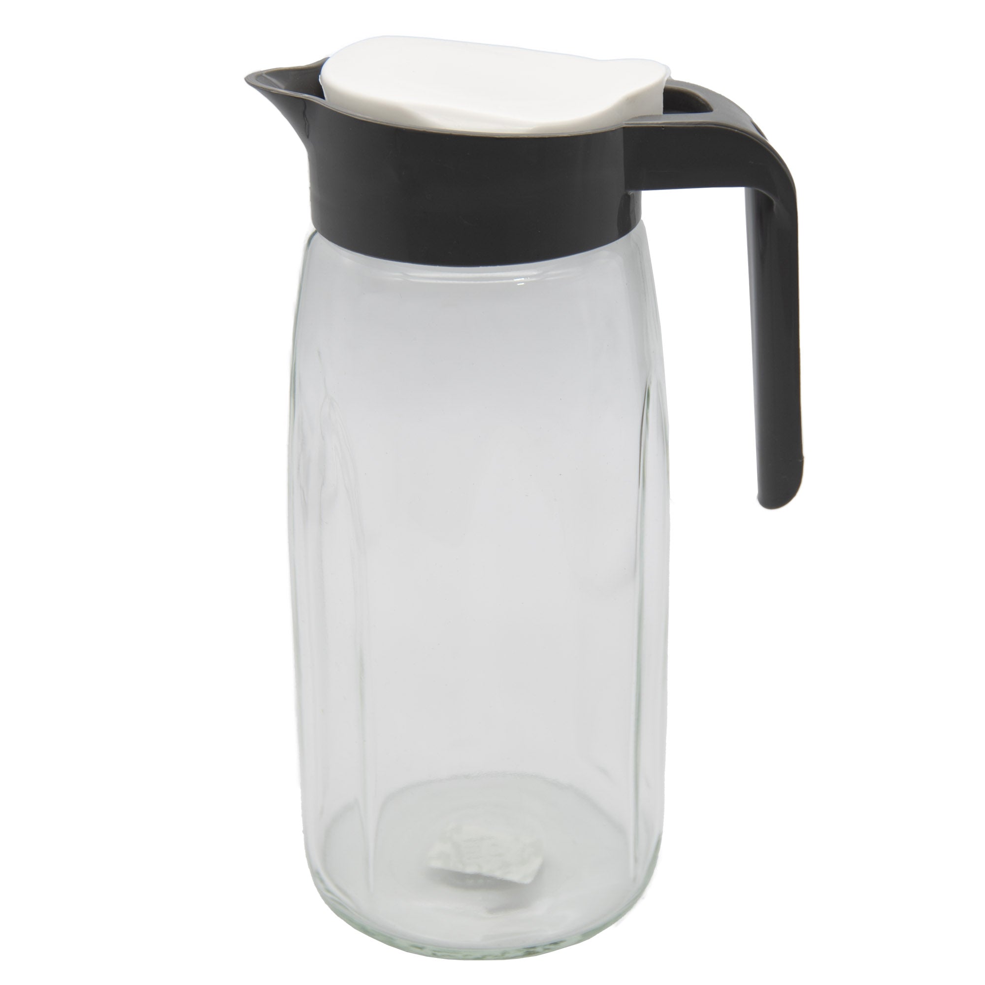 Glaskaraffe Glas Karaffe Krug 1,45L Wasserkaraffe Deckel Glaskrug Kann –