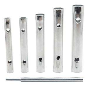Steckschlüssel Rohrsteckschlüssel 6 tlg Schraubenschlüssel Sechskant Set 8-17 mm