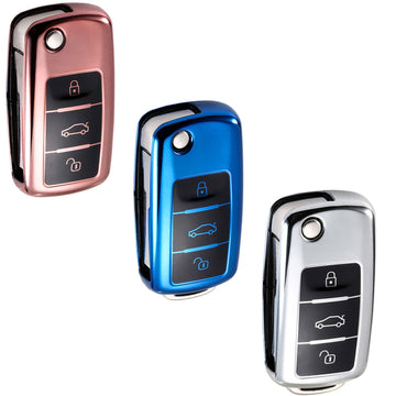 FOAMO Autoschlüssel Hülle Kompatibel mit VW Passat B8, SEAT, Skoda Keyless  Autoschlüssel - TPU Schlüsselhülle - Schutz-Hülle für Autoschlüssel Grün