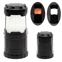 Laden Sie das Bild in den Galerie-Viewer, 2in1 LED Campinglampe Zelt Lampe Leuchte Laterne Garten Batterie Flammen Effekt
