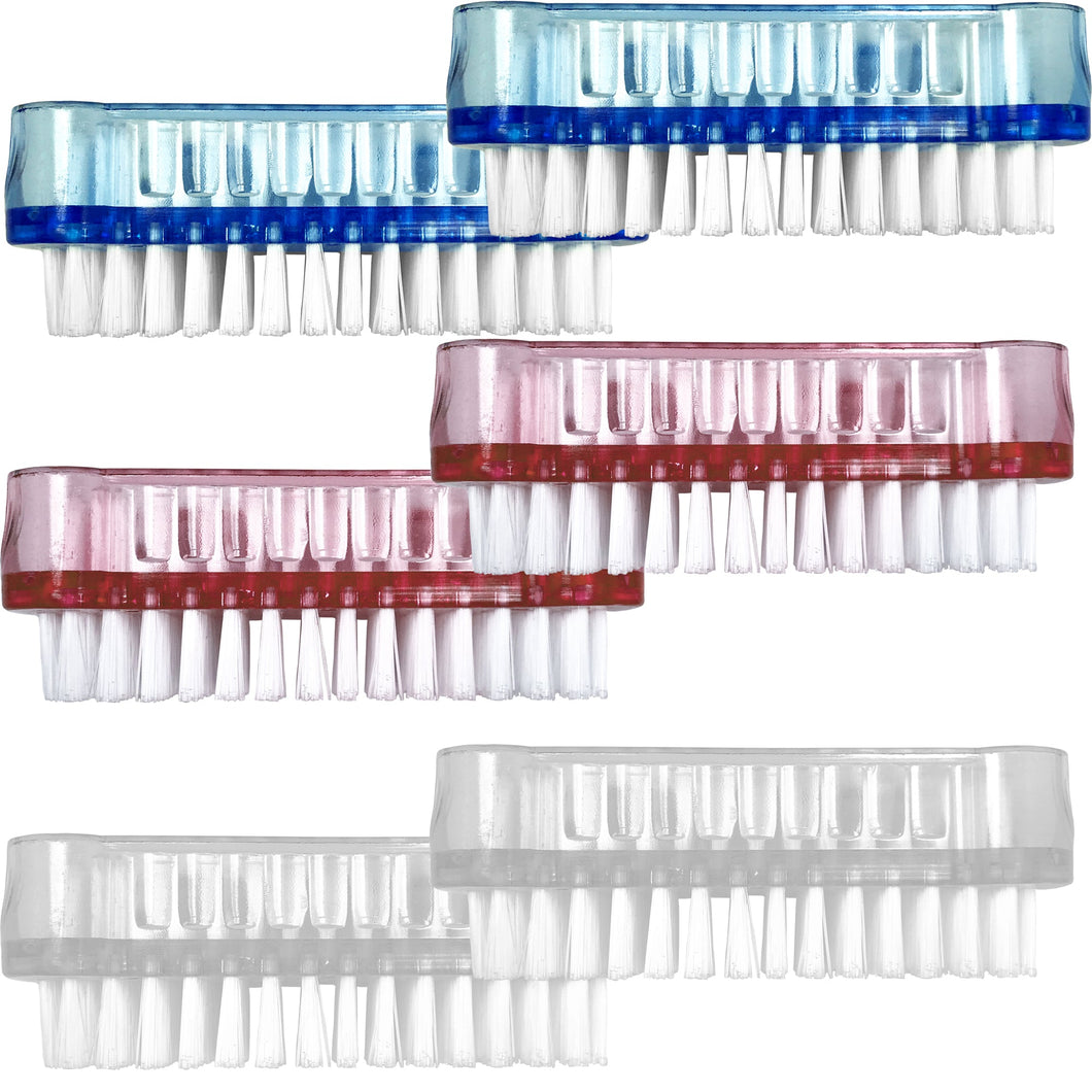 Handwaschbürste Doppelseitig 6 Stück 2x rot, 2x blau, 2x transparent