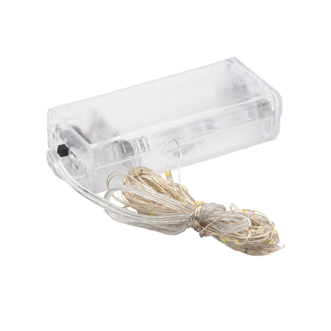 LED Lichterkette mit & ohne Timer Micro Warmweiß Drahtlicht Mikro Batt –