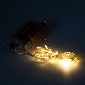 LED Lichterkette mit & ohne Timer Micro Warmweiß Drahtlicht Mikro Batt –