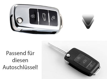 kwmobile Schlüsseltasche Autoschlüssel Silikon Hülle für VW Skoda Seat,  Schlüsselhülle Schlüssel Case Cover, KOMPATIBEL MIT: passend für VW Skoda  Seat 2-Tasten Klapp Autoschlüssel